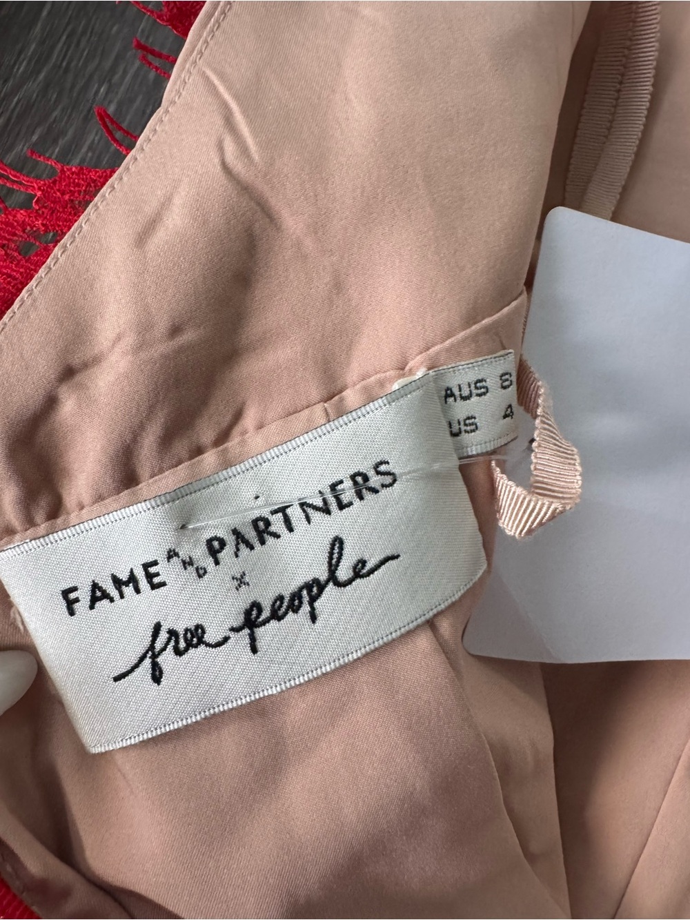 Free People X Fame & Partners Red Lace Dress | Backless NWT Size 4 - Picture 11 of 16